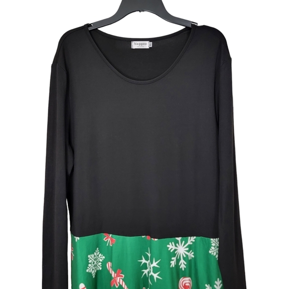 Christmas Winter Snowflake Themed Fit & Flare Long Sleeve Women's Dress Size XL - Picture 2 of 10